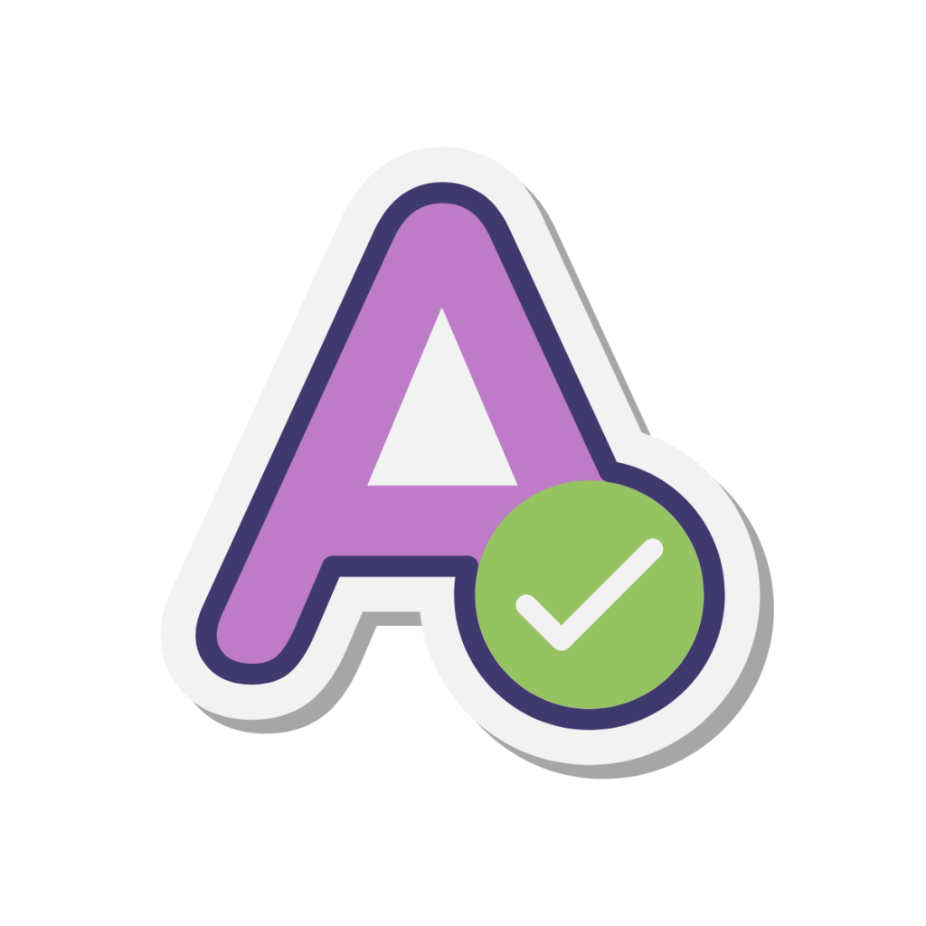 Picture of the letter A in capitals with a big green tick next to it. Used by Patient Guard limited for the PRRC blog in relation to EU medical device and IVD compliance.
