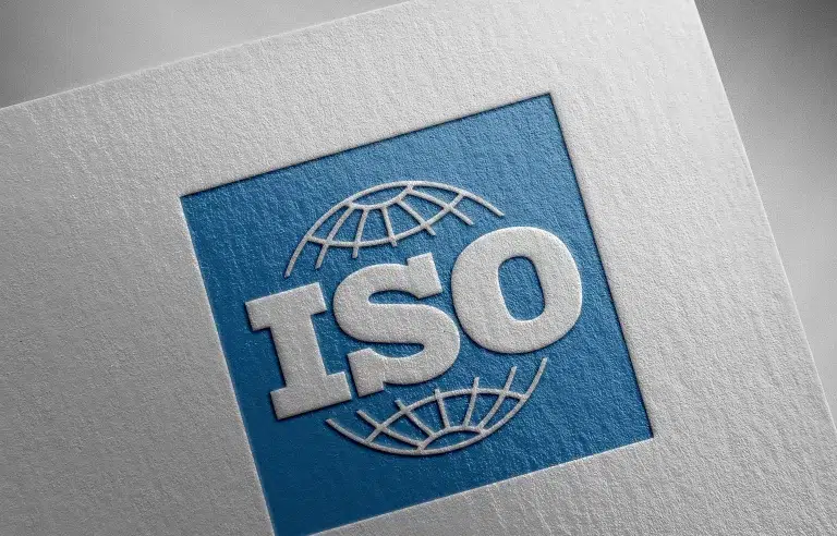 image of a card with the ISO logo on it in blue - this is used to represent content displayed by patient guard relating to medical device and IVD regulatory affairs and quality assurance as well as standards