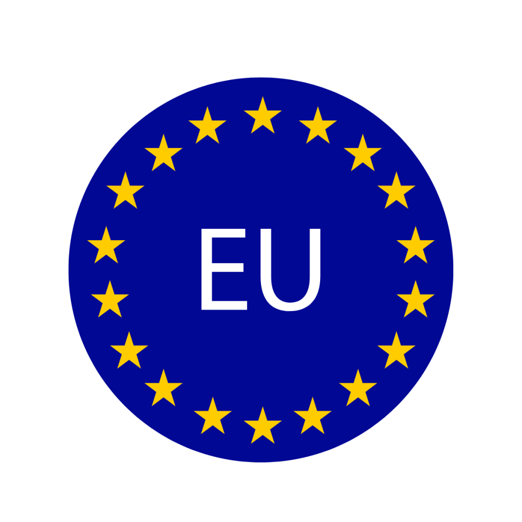 image of a blue circle with EU written in the middle and yellow stars all around the circle. This image represents the European Union (EU). The imaged is used by Patient Guard limited to highlight their EU Authorised Representative (EUAR) services and also to highlight areas on their website that cover EU regulatory requirements or news.