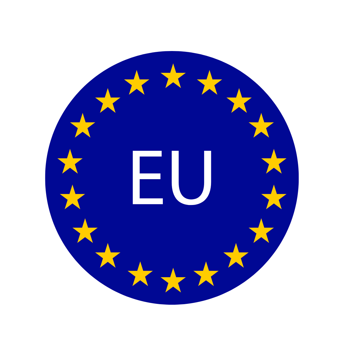 image of a blue circle with EU written in the middle and yellow stars all around the circle. This image represents the European Union (EU). The imaged is used by Patient Guard limited to highlight their EU Authorised Representative (EUAR) services and also to highlight areas on their website that cover EU regulatory requirements or news.