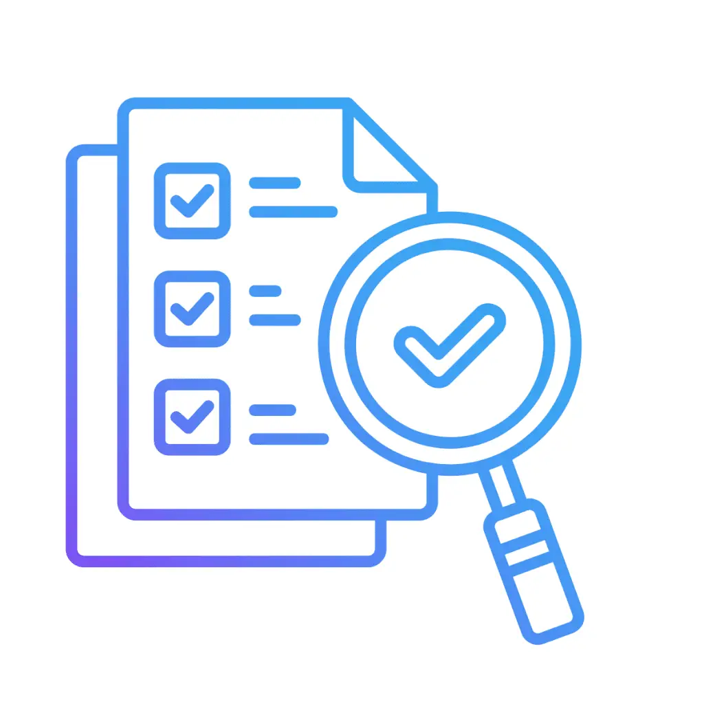 illustration of a form and a magnifying glass (spy glass) - used by patient guard for their blog relating to medical device post market surveillance (PMS).