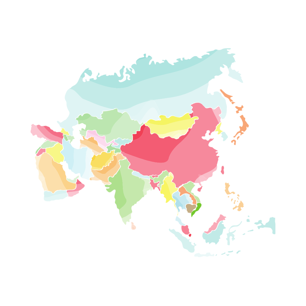 Map of Asia used by patient guard in their global medical device and ivd registration blog.