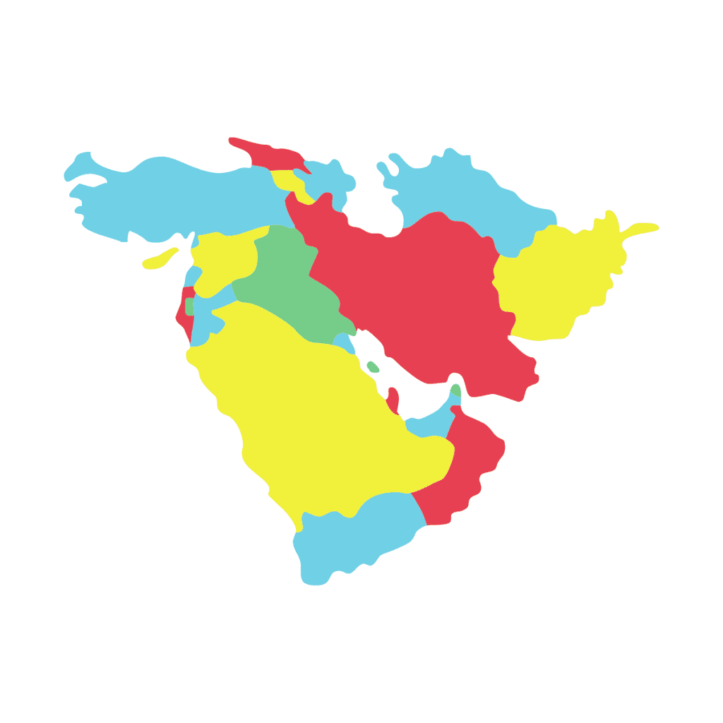 Map of the middle east used by patient guard in their global medical device and ivd registration blog.